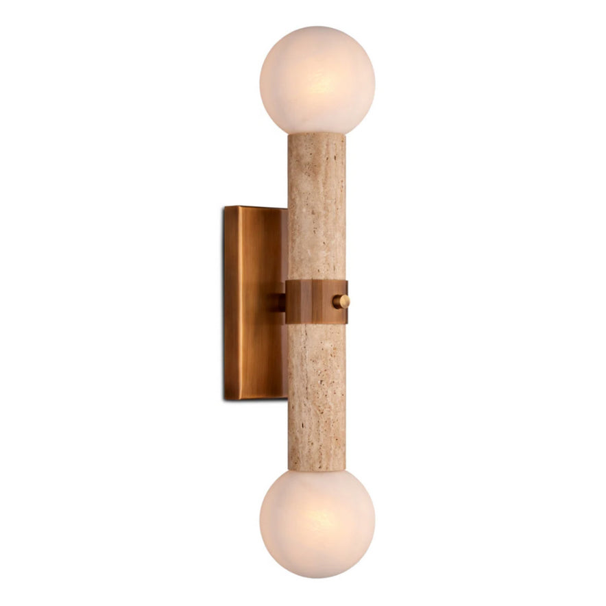 Dvaluvyh aplique de pared moderno minimalista de travertino, metal y vidrio