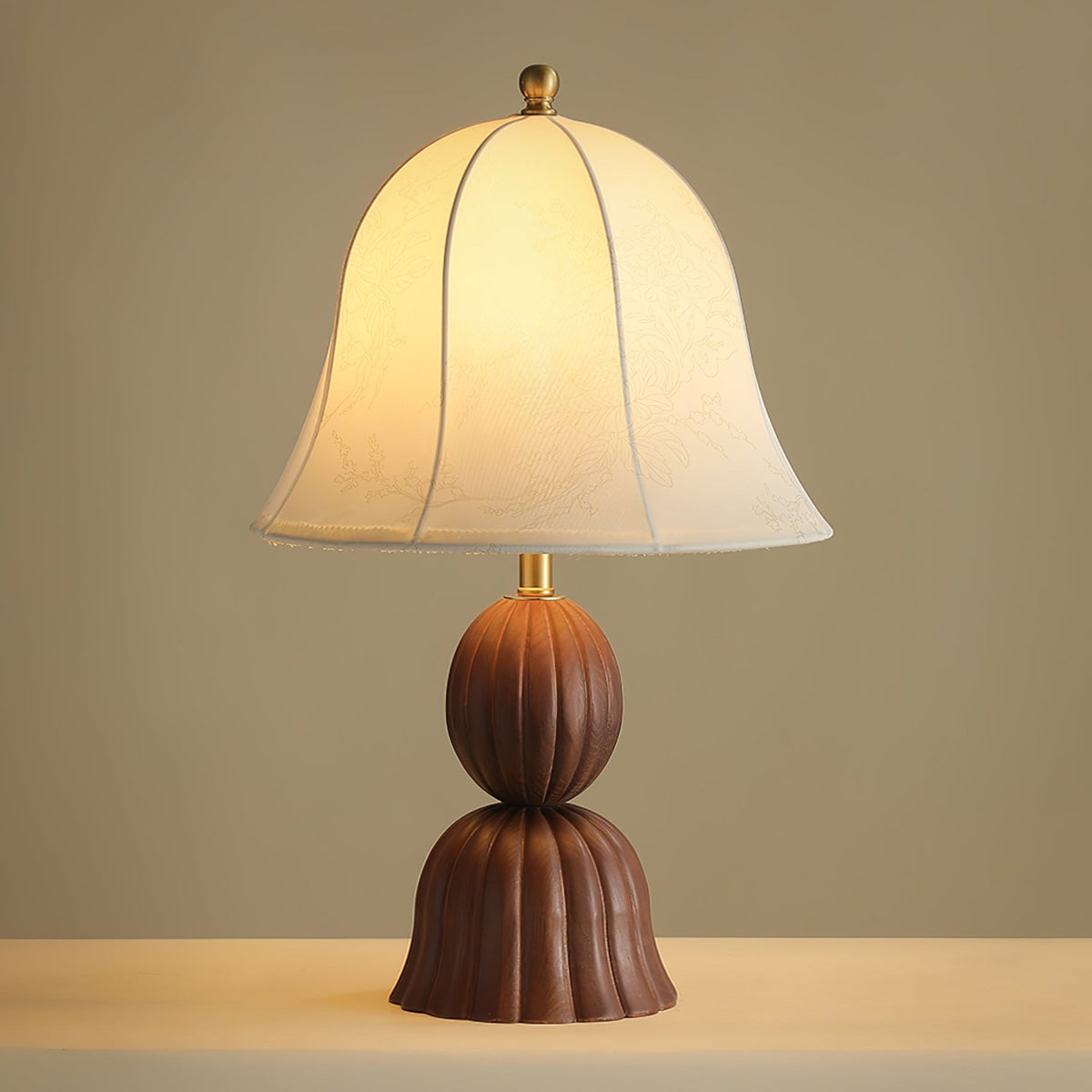 Aldiia lámpara de mesa de madera y tejido vintage