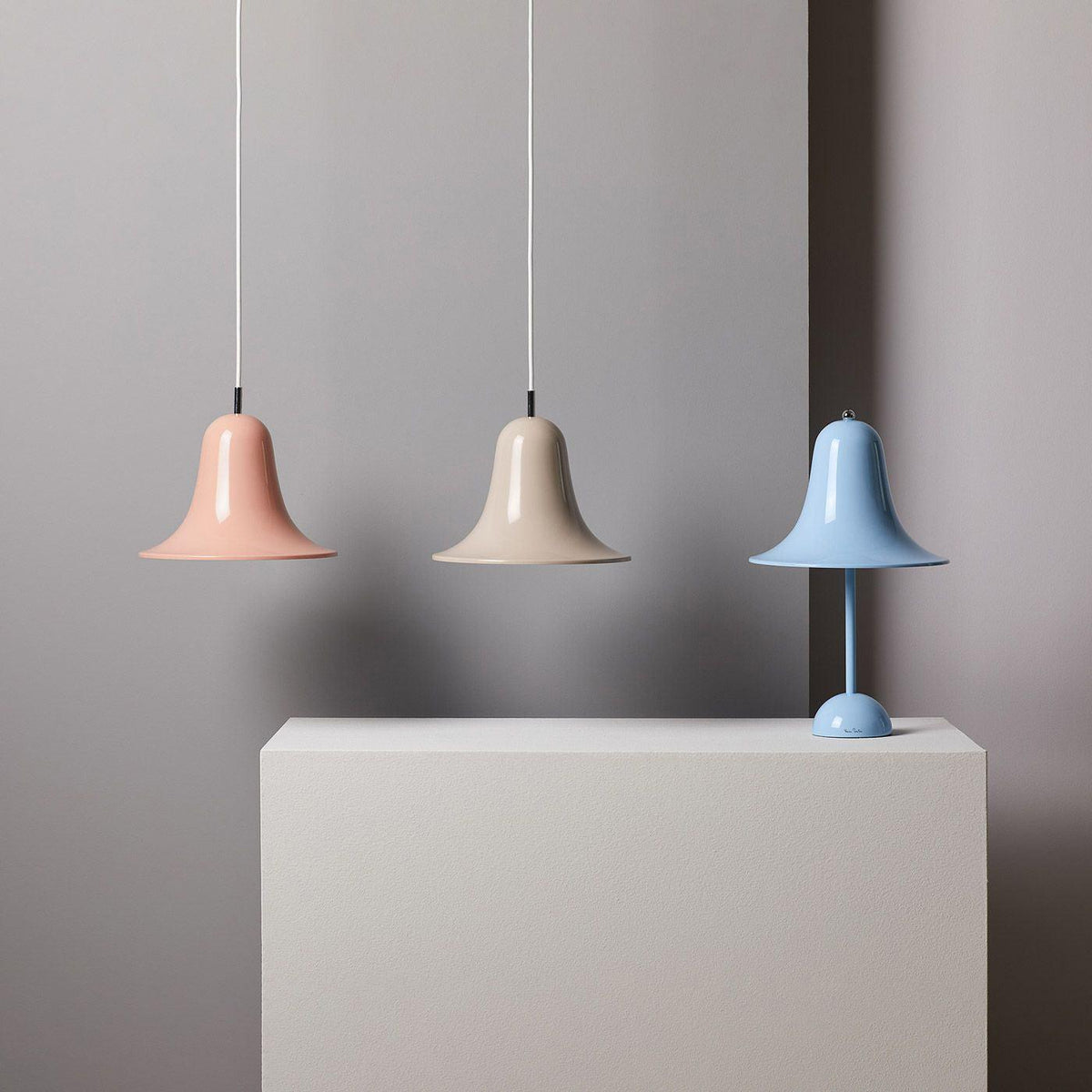 Nevin lámpara colgante minimalista con pantalla en forma de campana