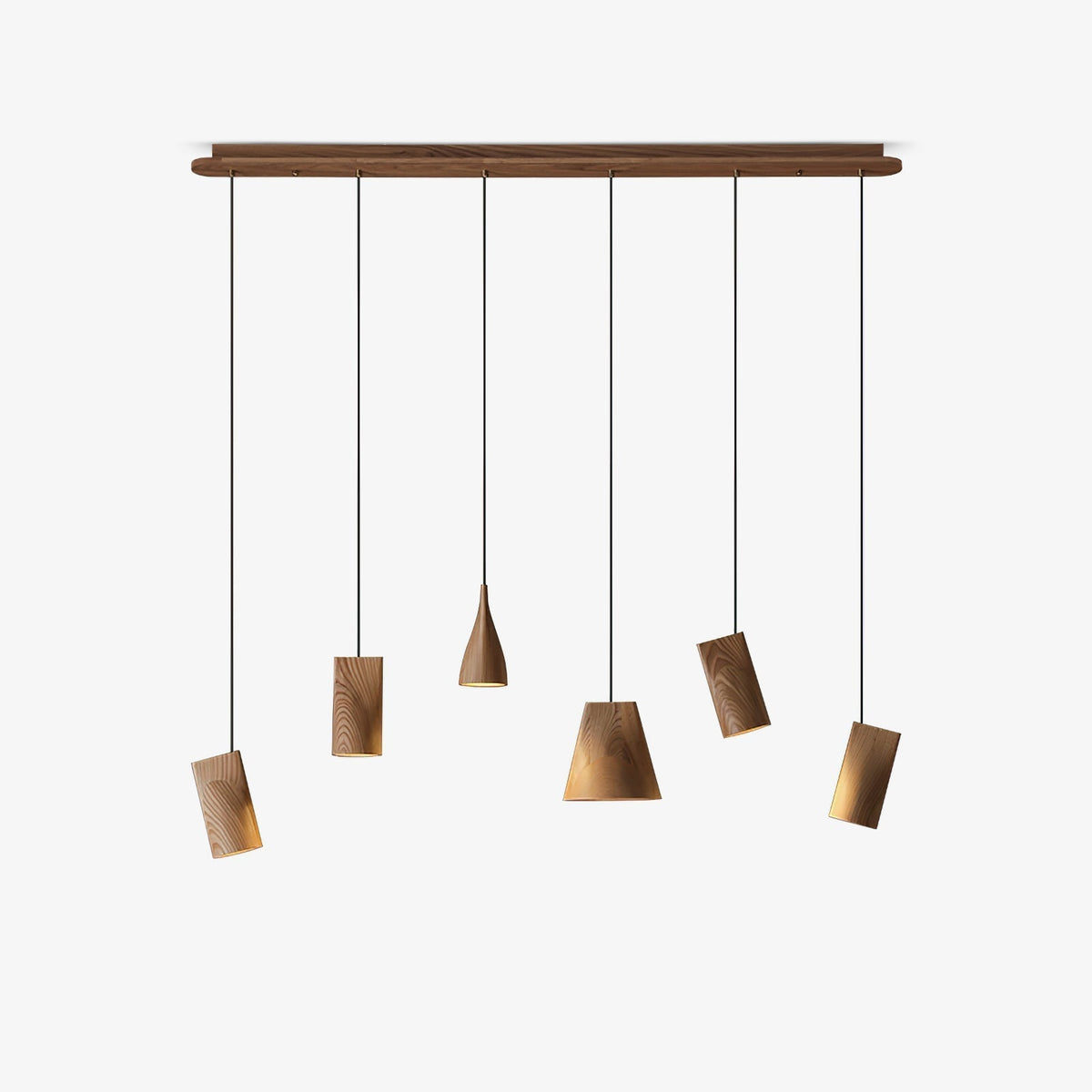 Ivarara lámpara colgante asimétrica de madera
