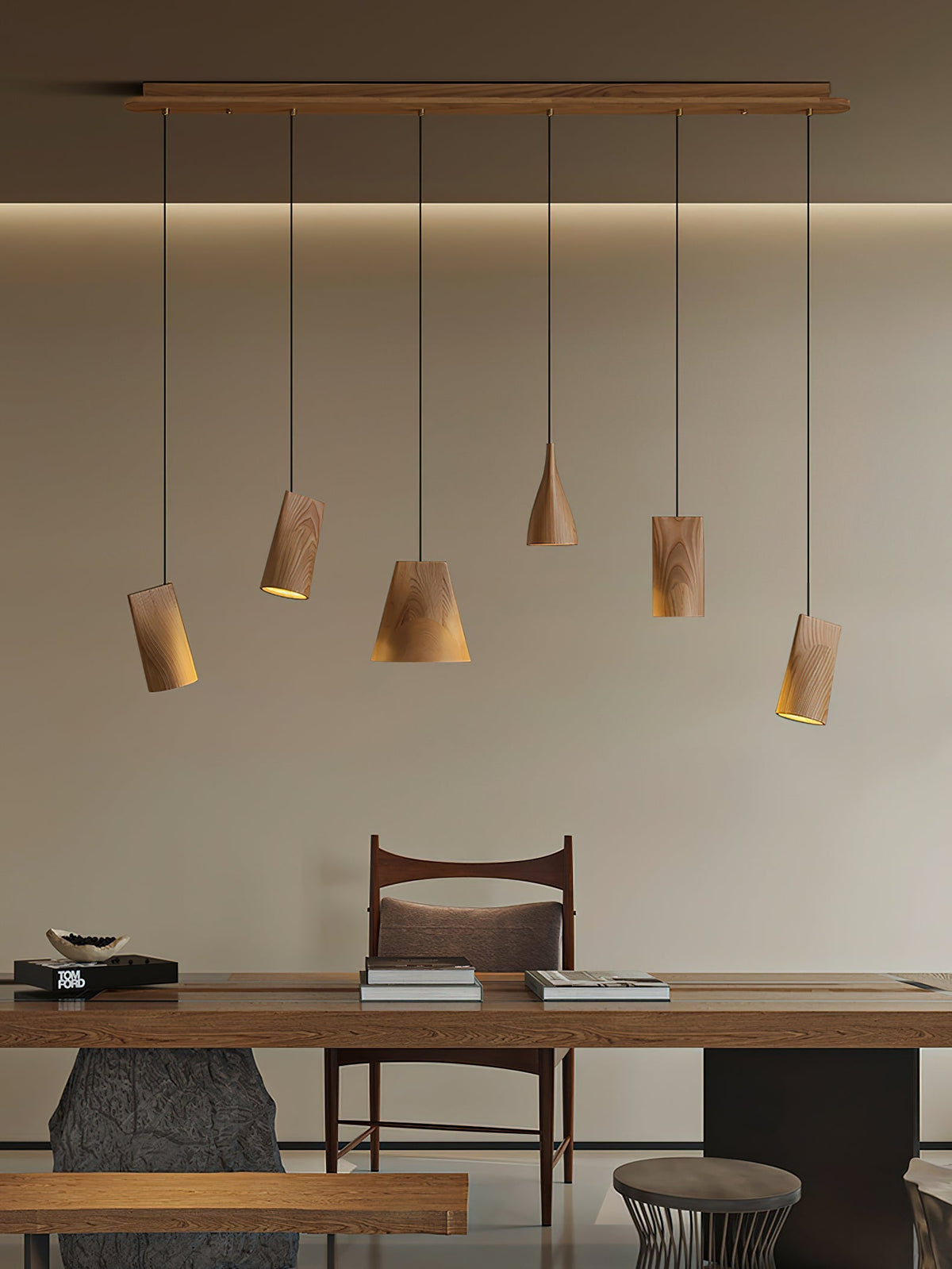 Ivarara lámpara colgante asimétrica de madera