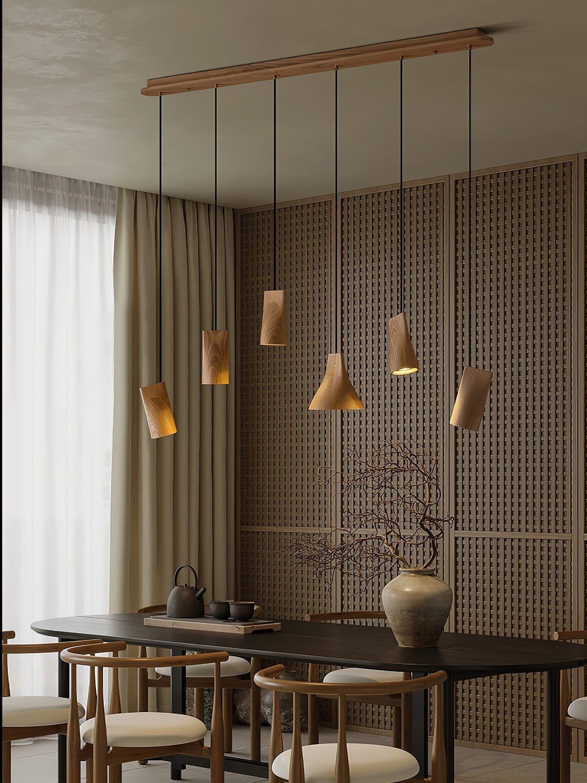Ivarara lámpara colgante asimétrica de madera