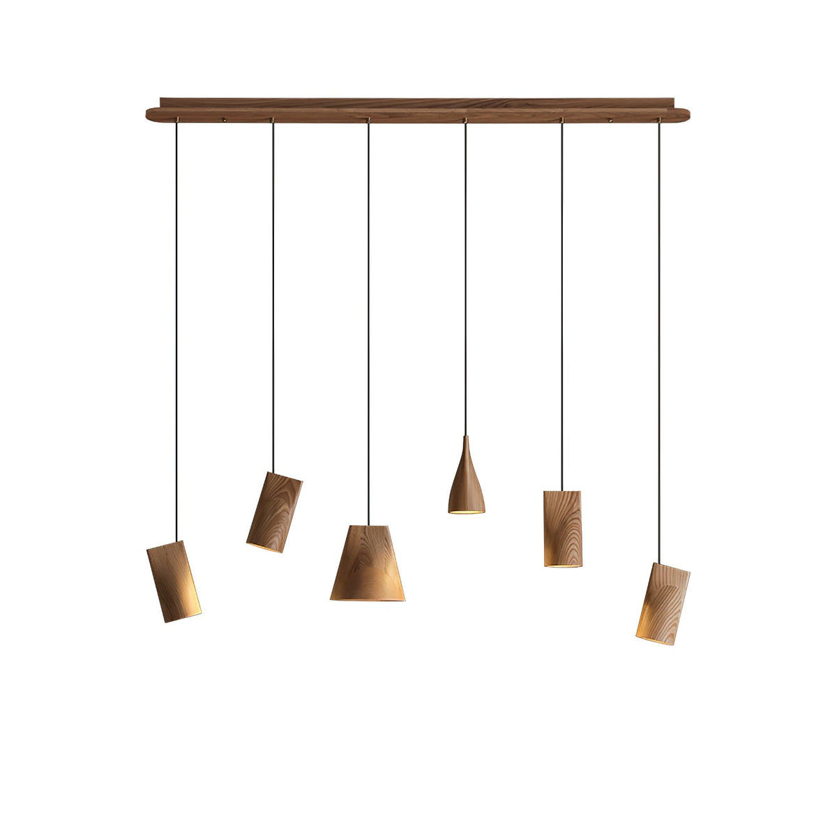 Ivarara lámpara colgante asimétrica de madera