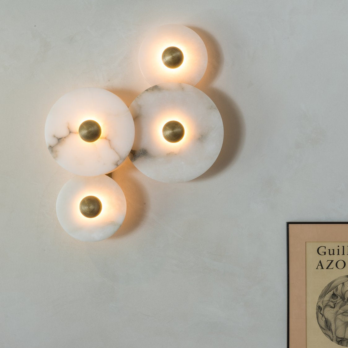 Slender aplique de pared alabastro moderno minimalista