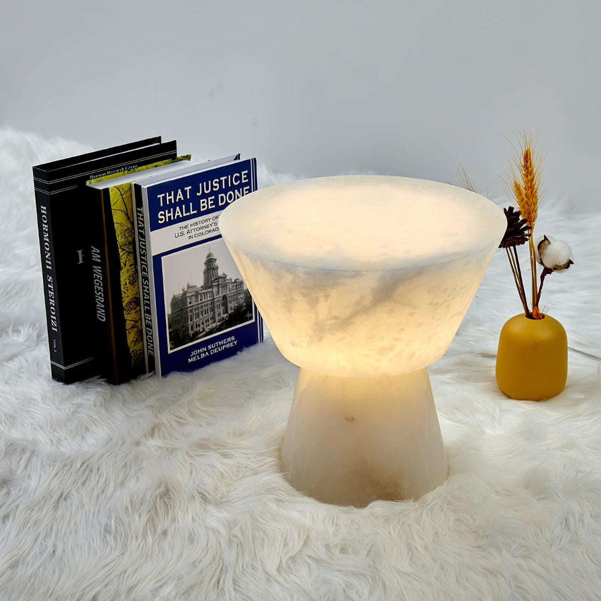 Ane lámpara de mesa pedestal alabastro