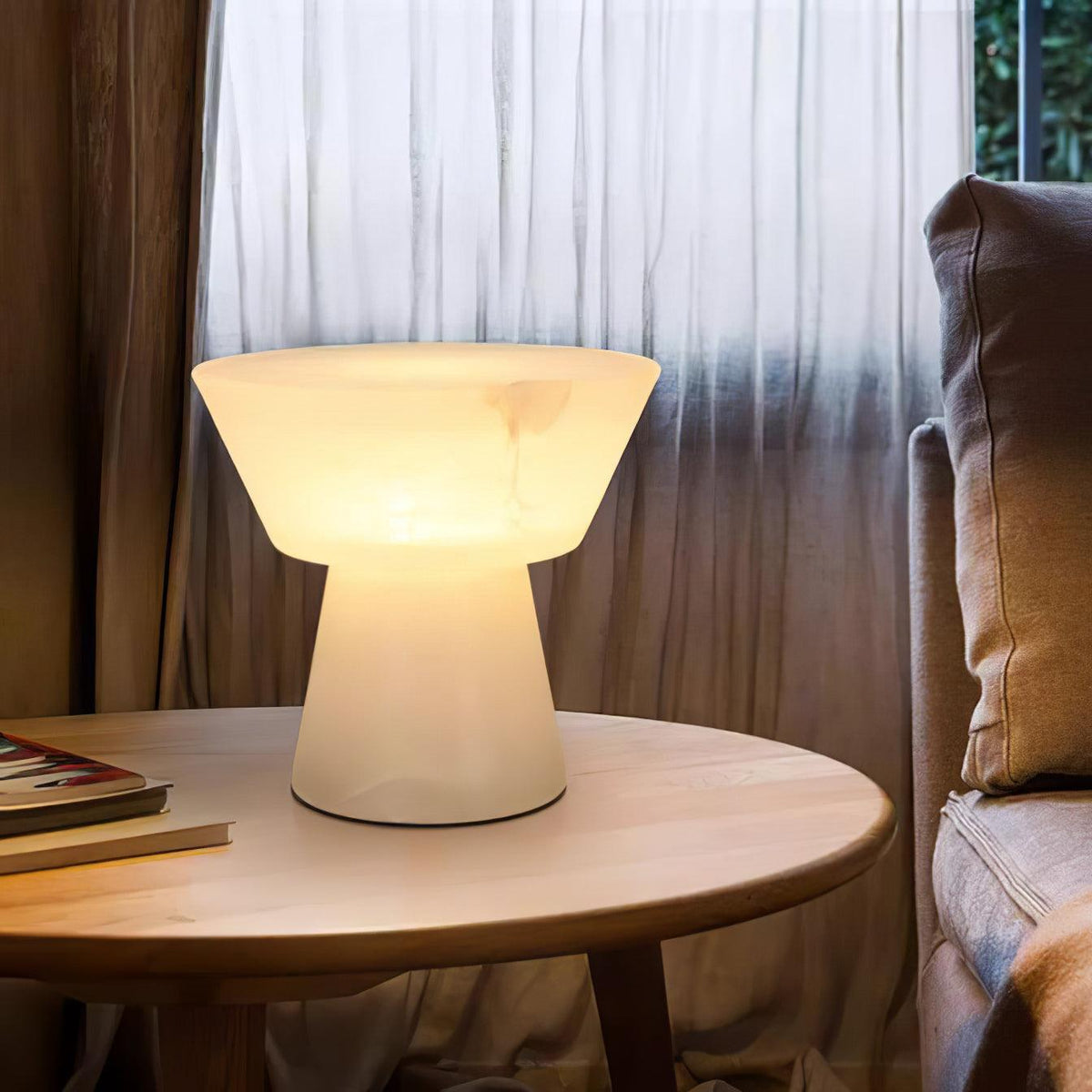 Ane lámpara de mesa pedestal alabastro