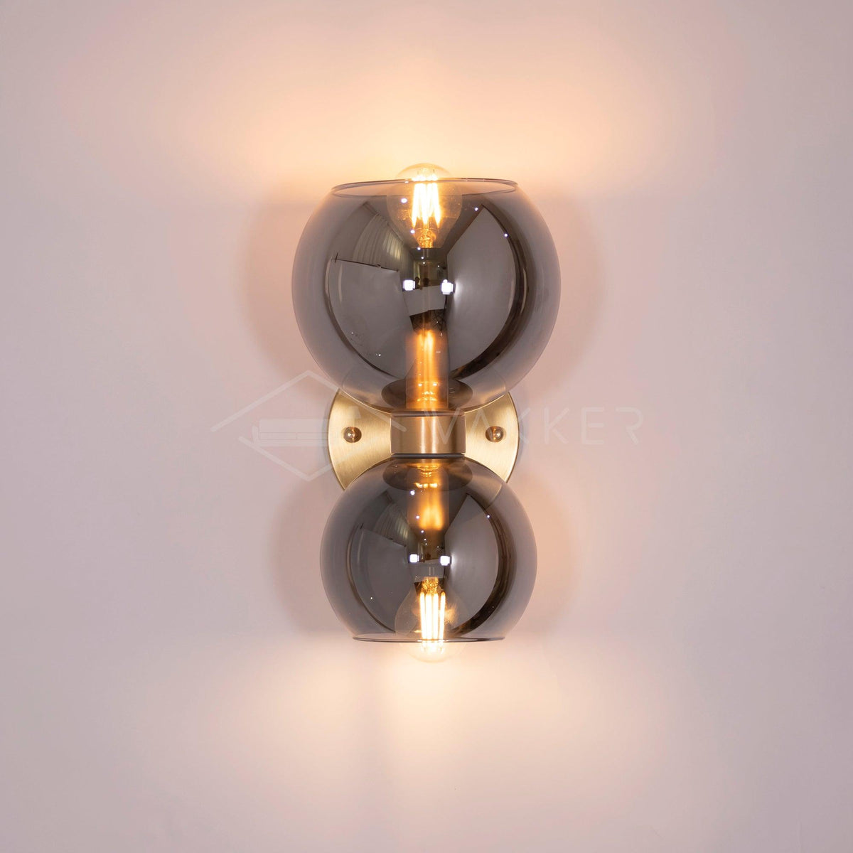 Umarion aplique de pared redondo con vidrio perla