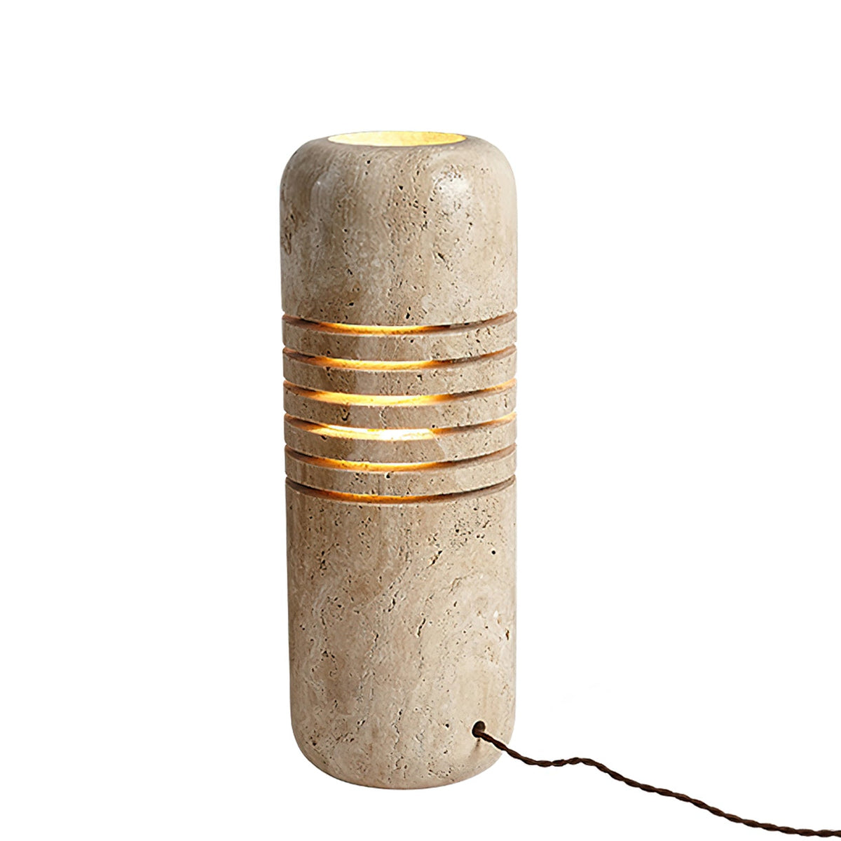 Aursolila lámpara de mesa cilíndrica de travertino