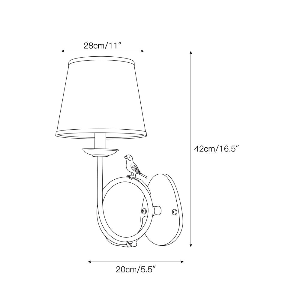 Orvienne aplique de pared de tejido Bird