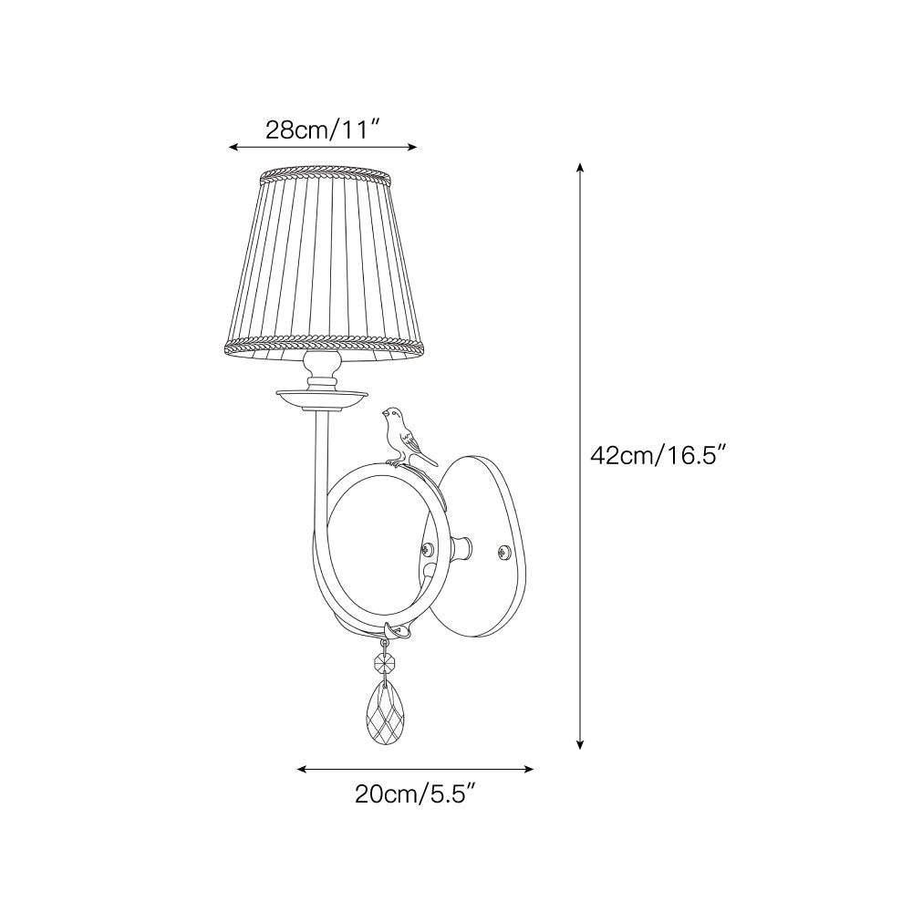 Orvienne aplique de pared de tejido Bird