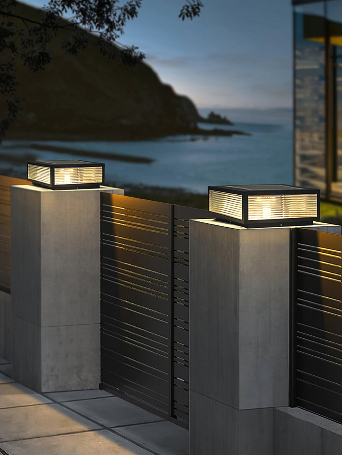 Gage luminaria exterior tradicional de vidrio natural