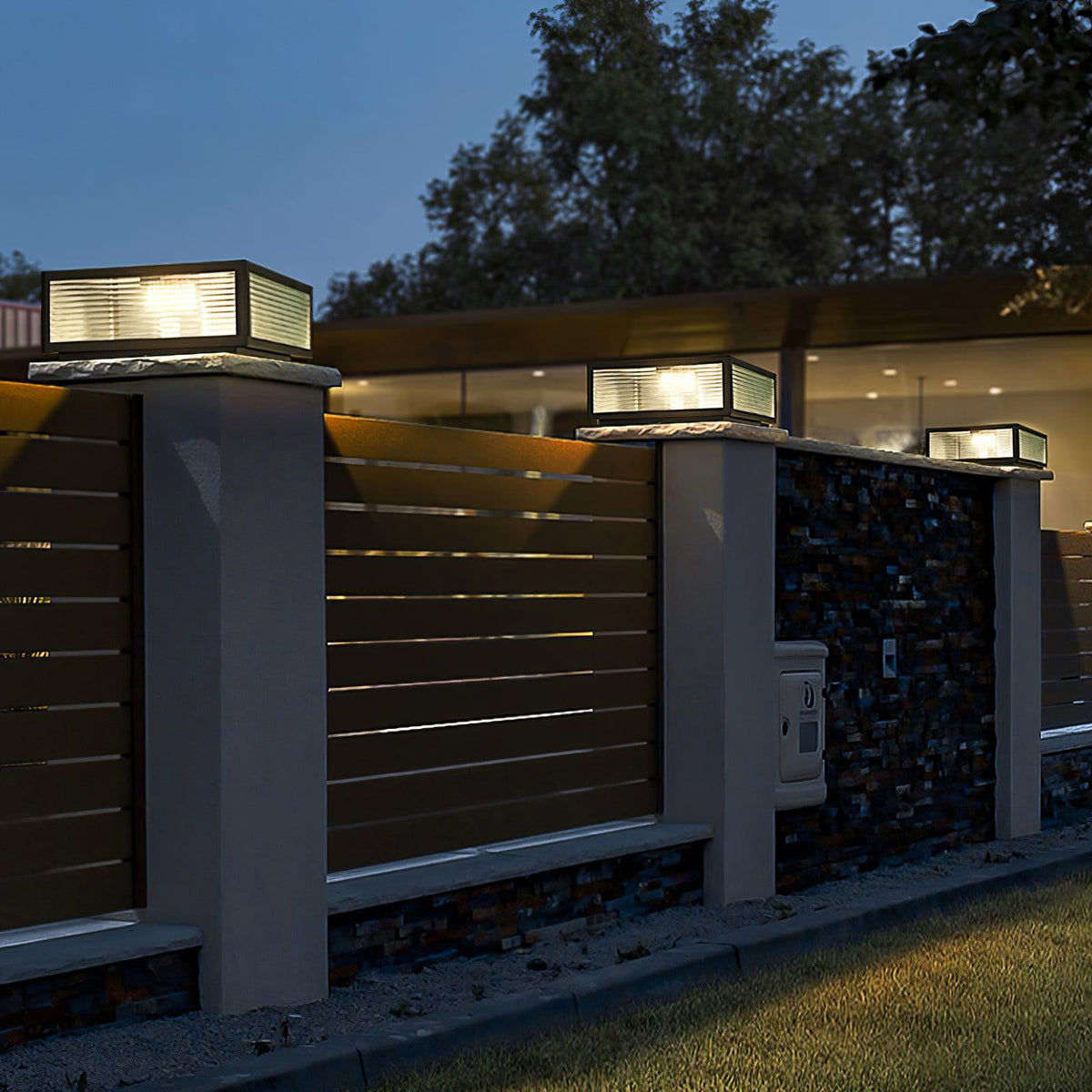 Gage luminaria exterior tradicional de vidrio natural