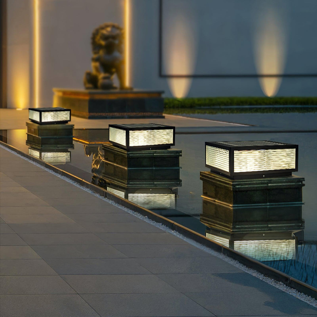 Gage luminaria exterior tradicional de vidrio natural