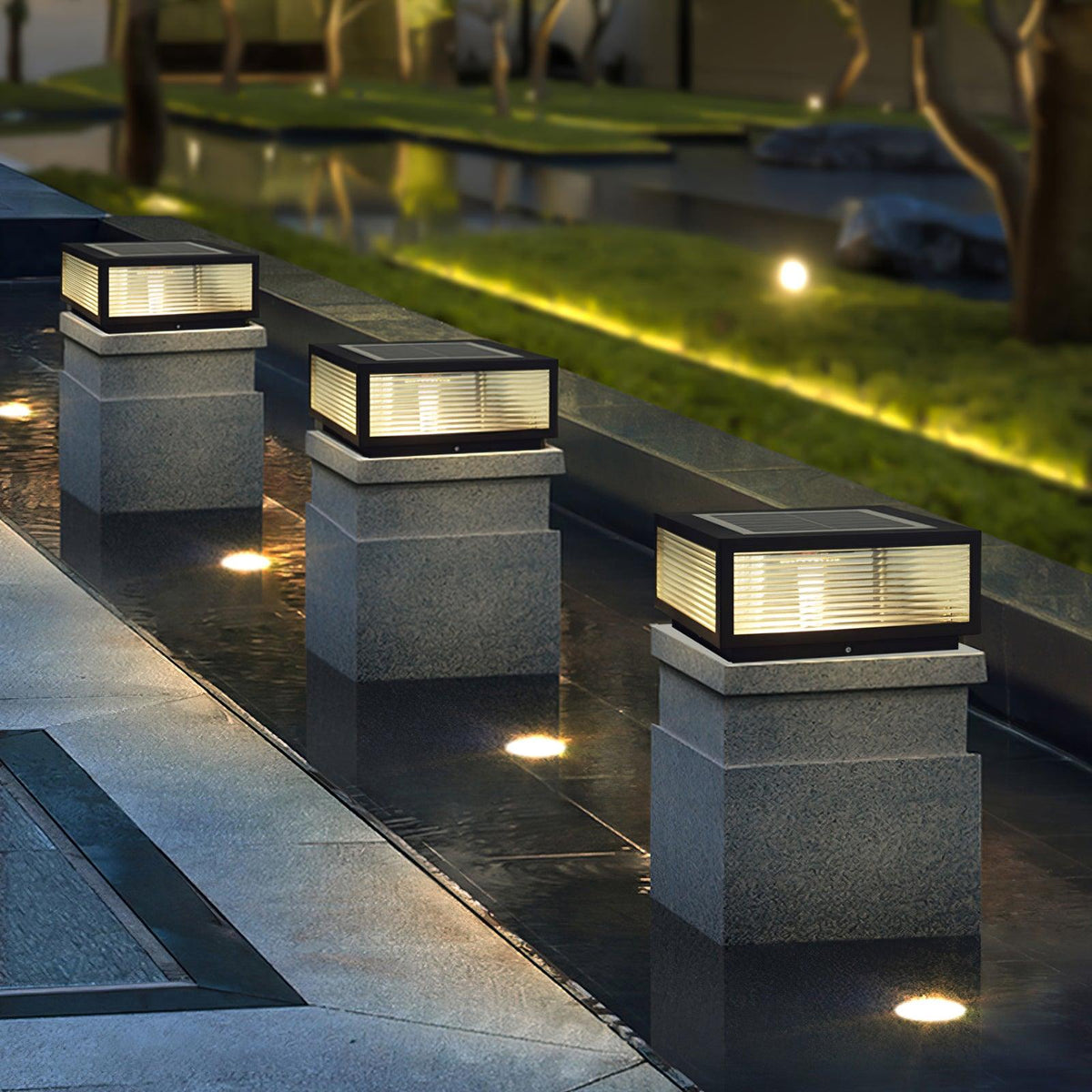Gage luminaria exterior tradicional de vidrio natural
