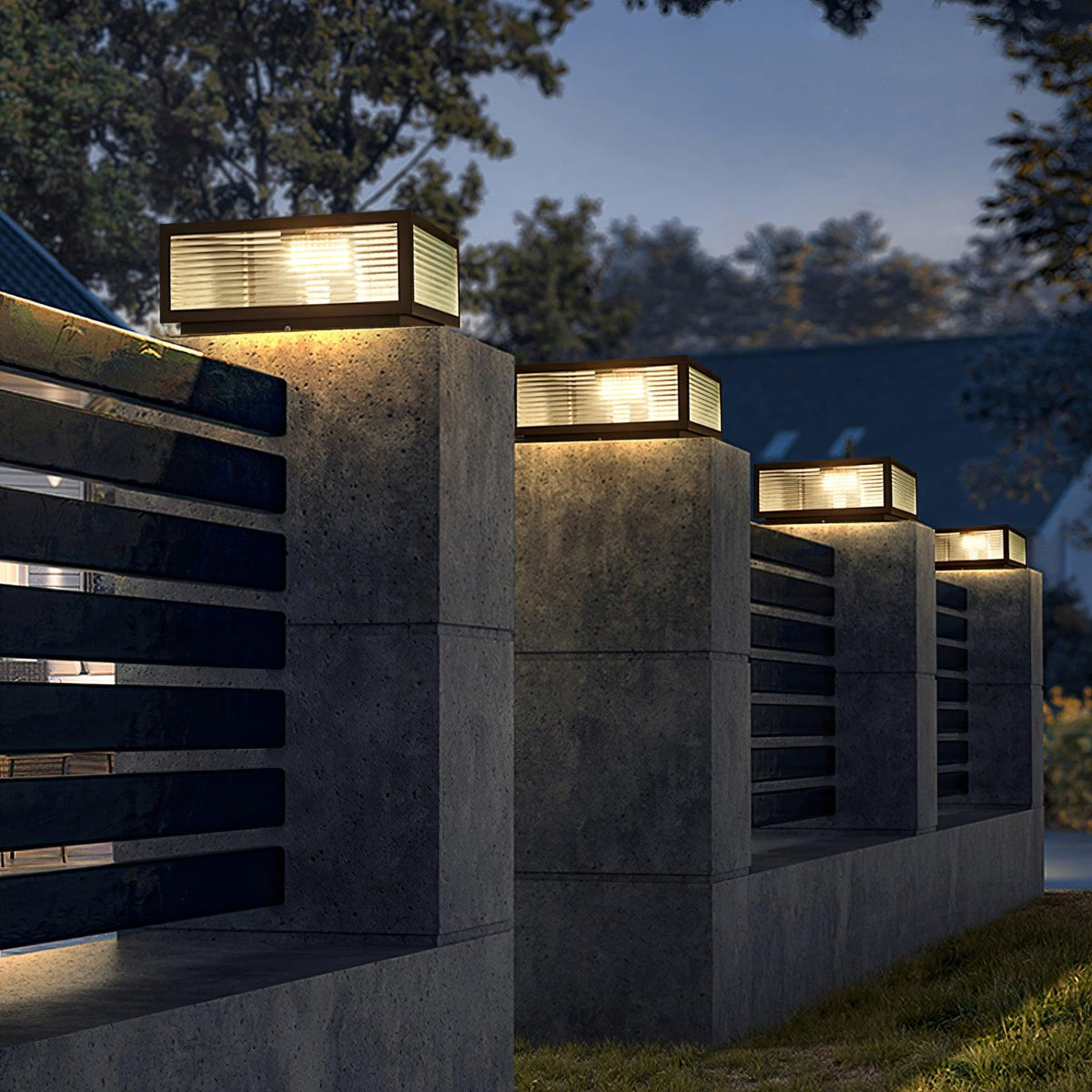 Gage luminaria exterior tradicional de vidrio natural