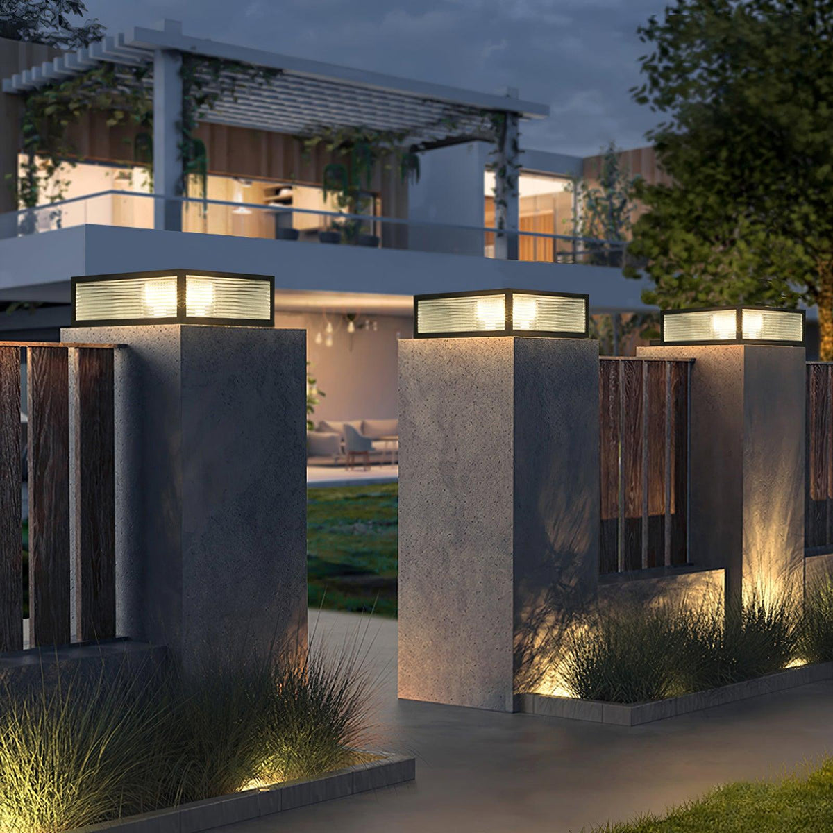 Gage luminaria exterior tradicional de vidrio natural