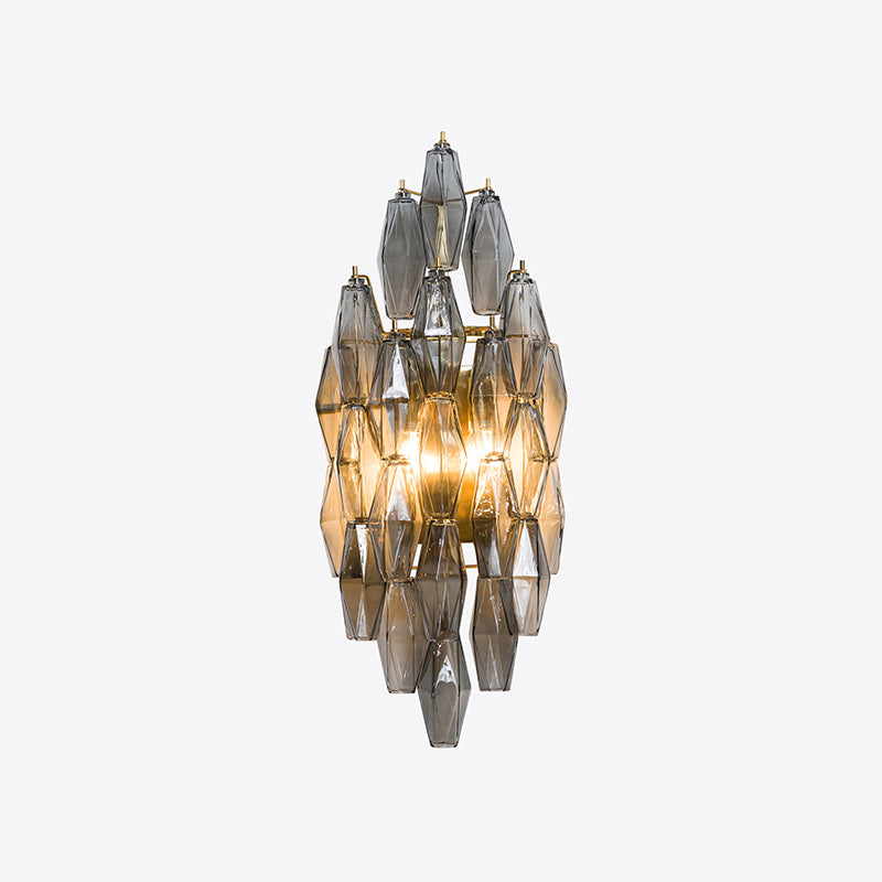 Zyrelis aplique de pared de vidrio polihedral