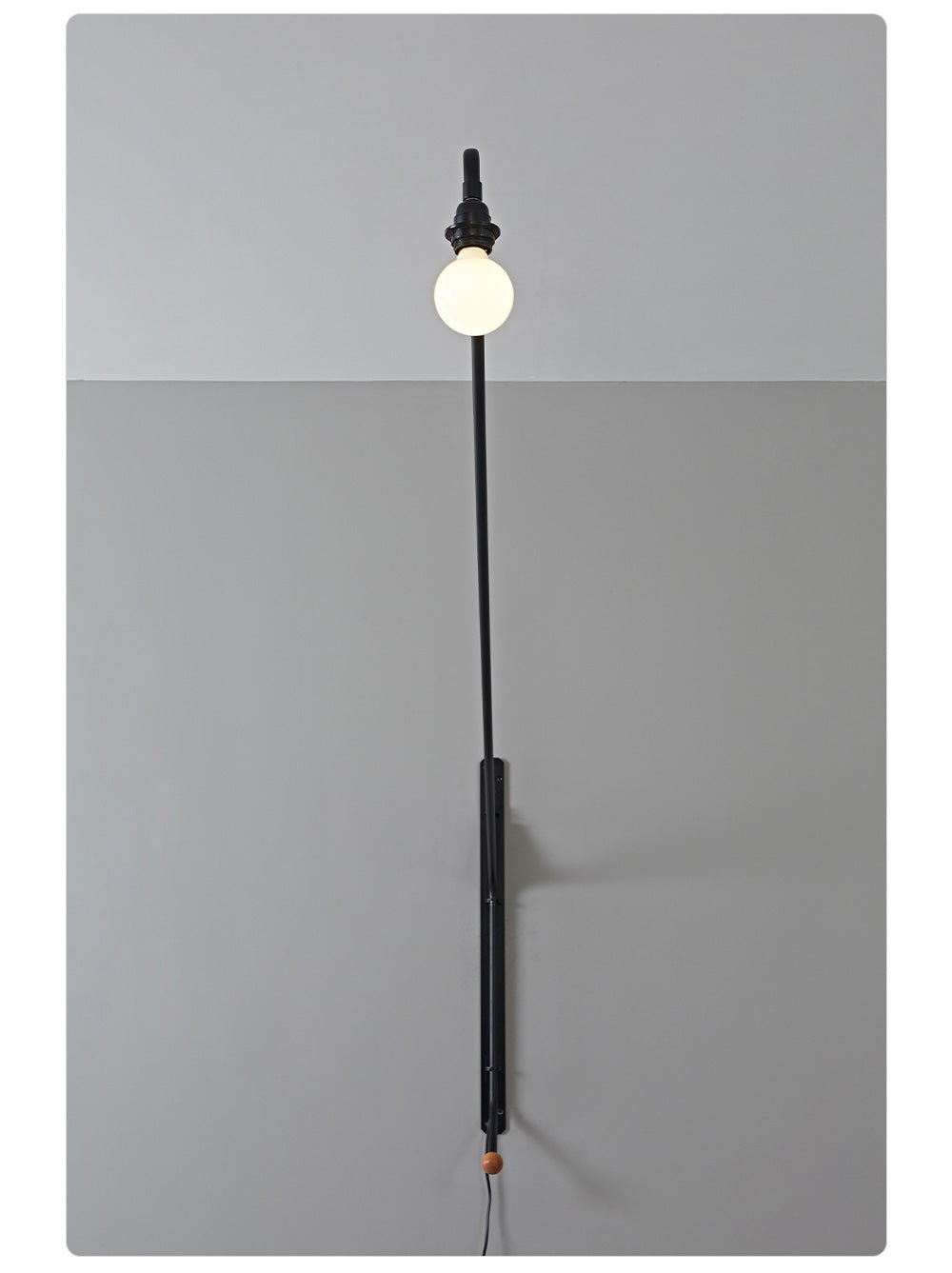 Aplique de pared negro con brazo extensible