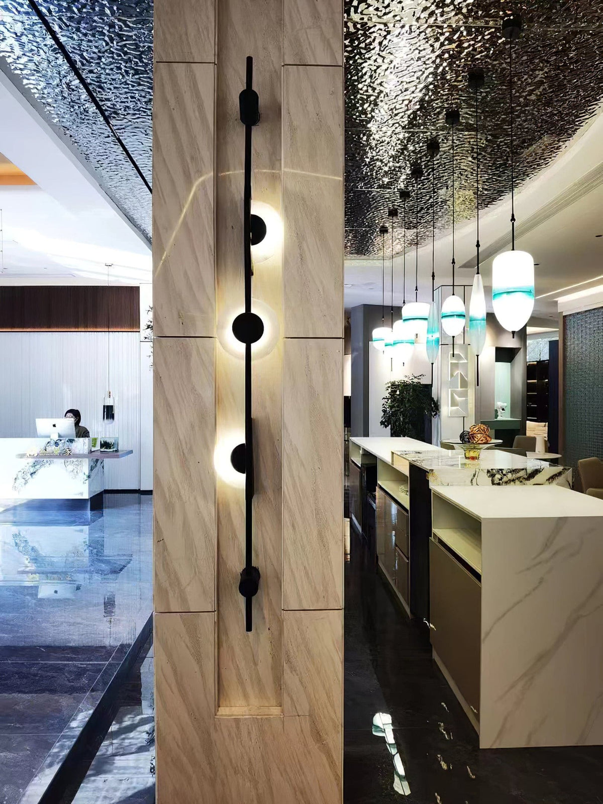 Slender aplique de pared alabastro moderno minimalista