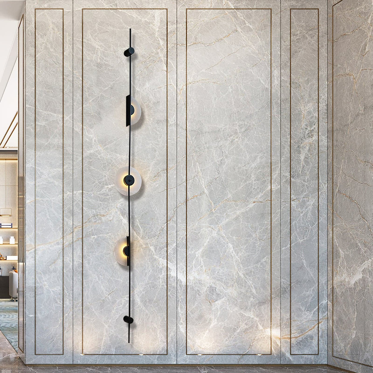 Slender aplique de pared alabastro moderno minimalista
