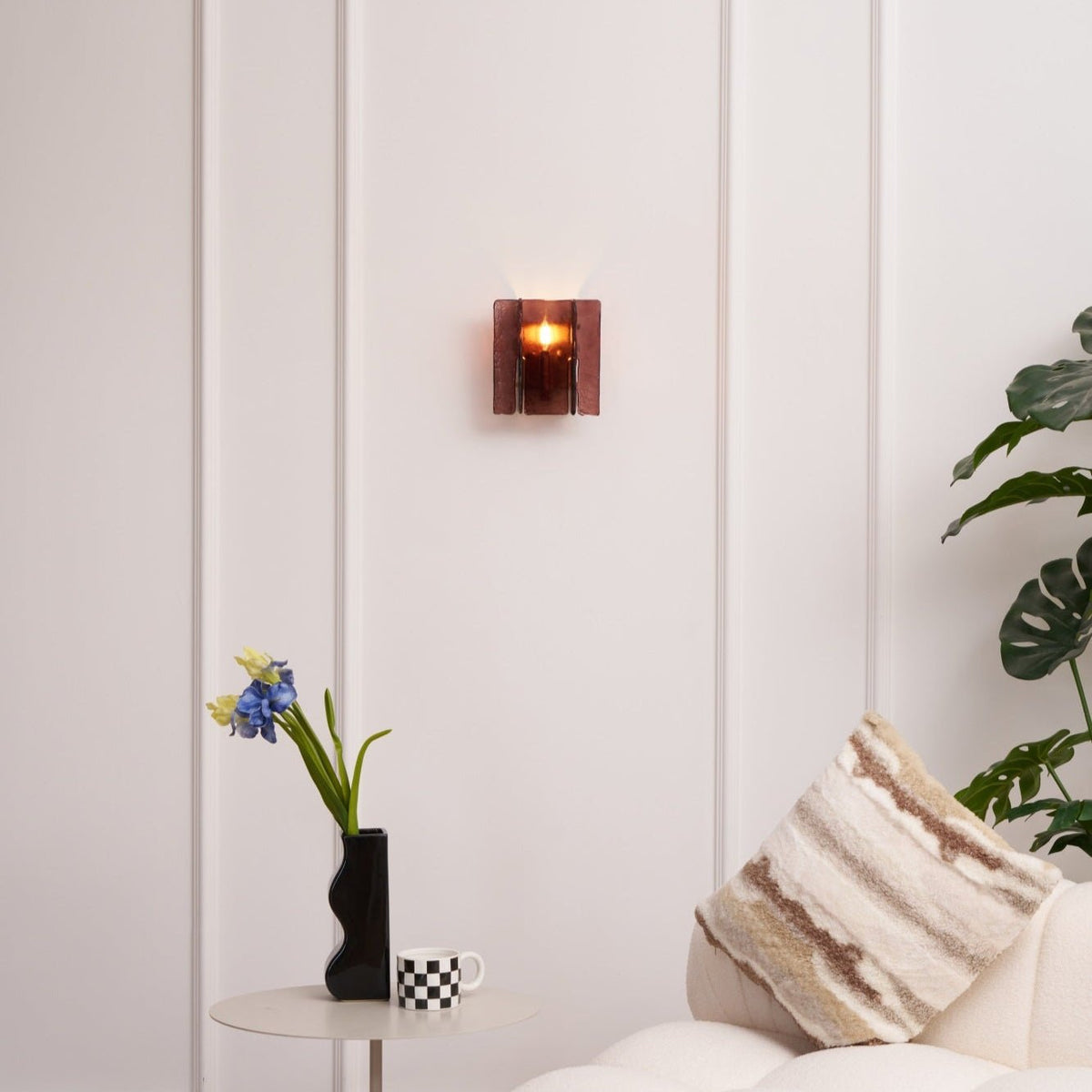 Solanic Aplique de Pared Vidrio Artístico Elegante