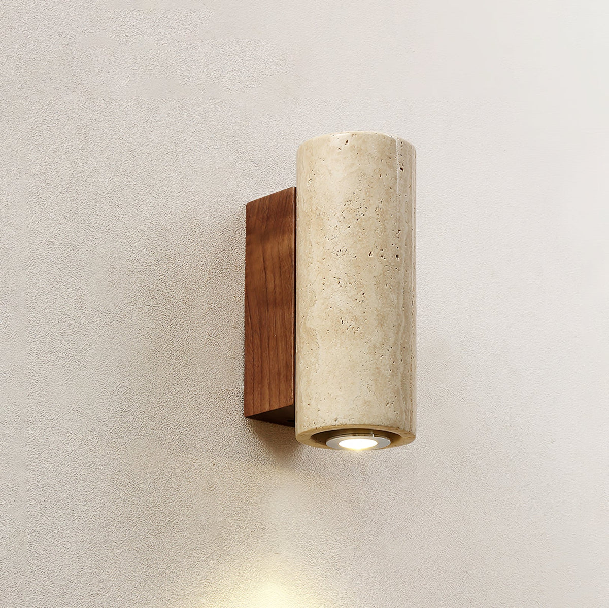 Valalaria aplique de pared rectangular en travertino con enchufe enchufable
