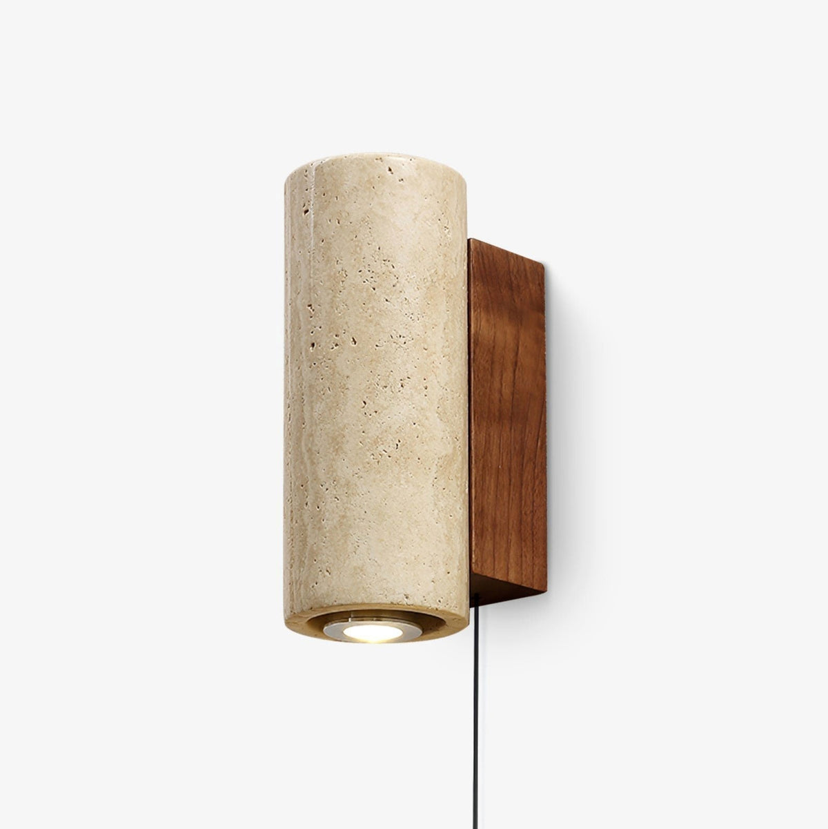 Valalaria aplique de pared rectangular en travertino con enchufe enchufable