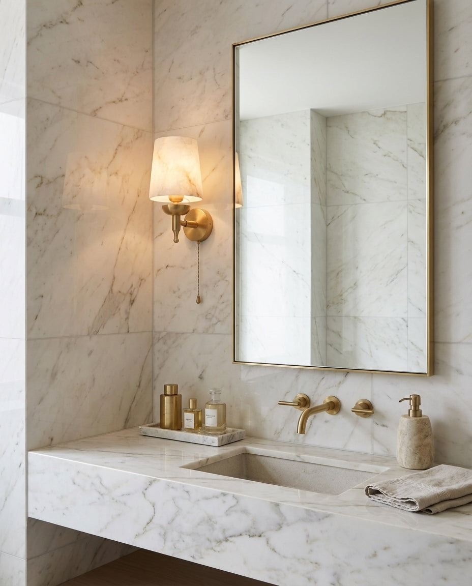 Aplique de pared de alabastro Greshford