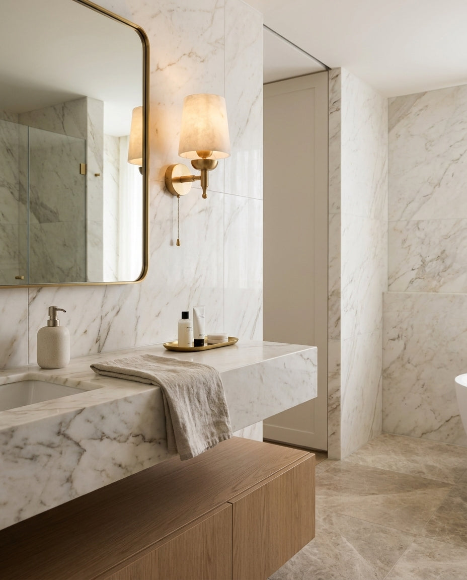 Aplique de pared de alabastro Greshford