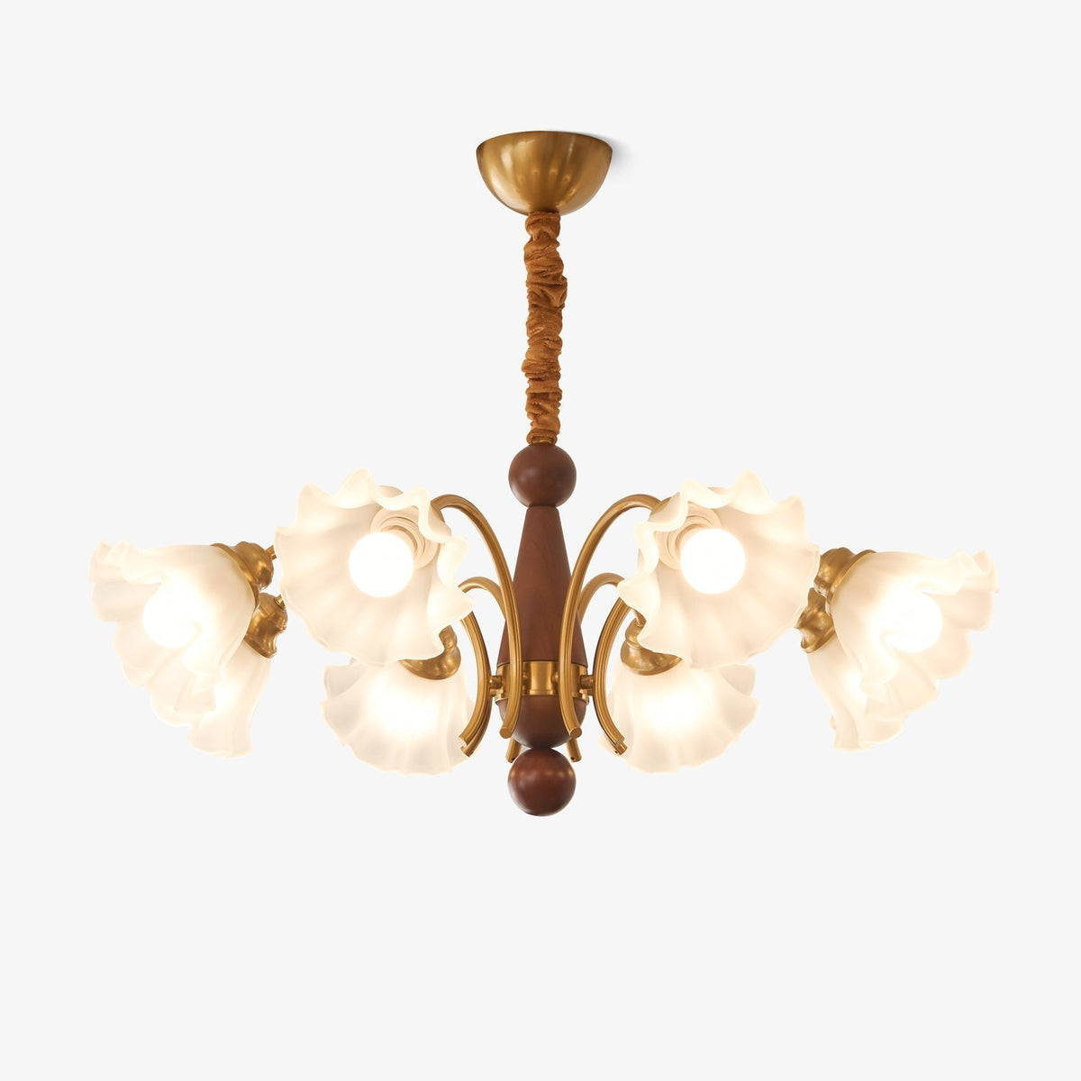 Ilvinan lámpara de araña tradicional elegancia madera vidrio