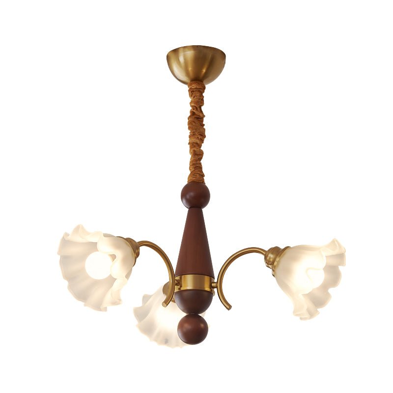 Ilvinan lámpara de araña tradicional elegancia madera vidrio