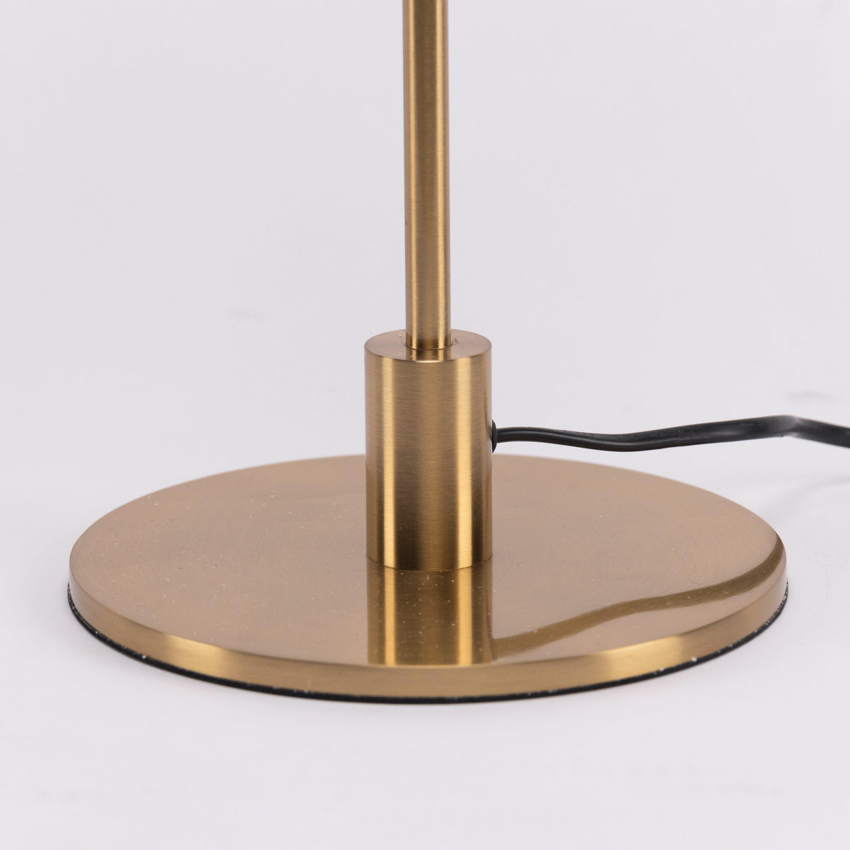 Rinelette lámpara de mesa con pantalla de vidrio transparente y base de madera