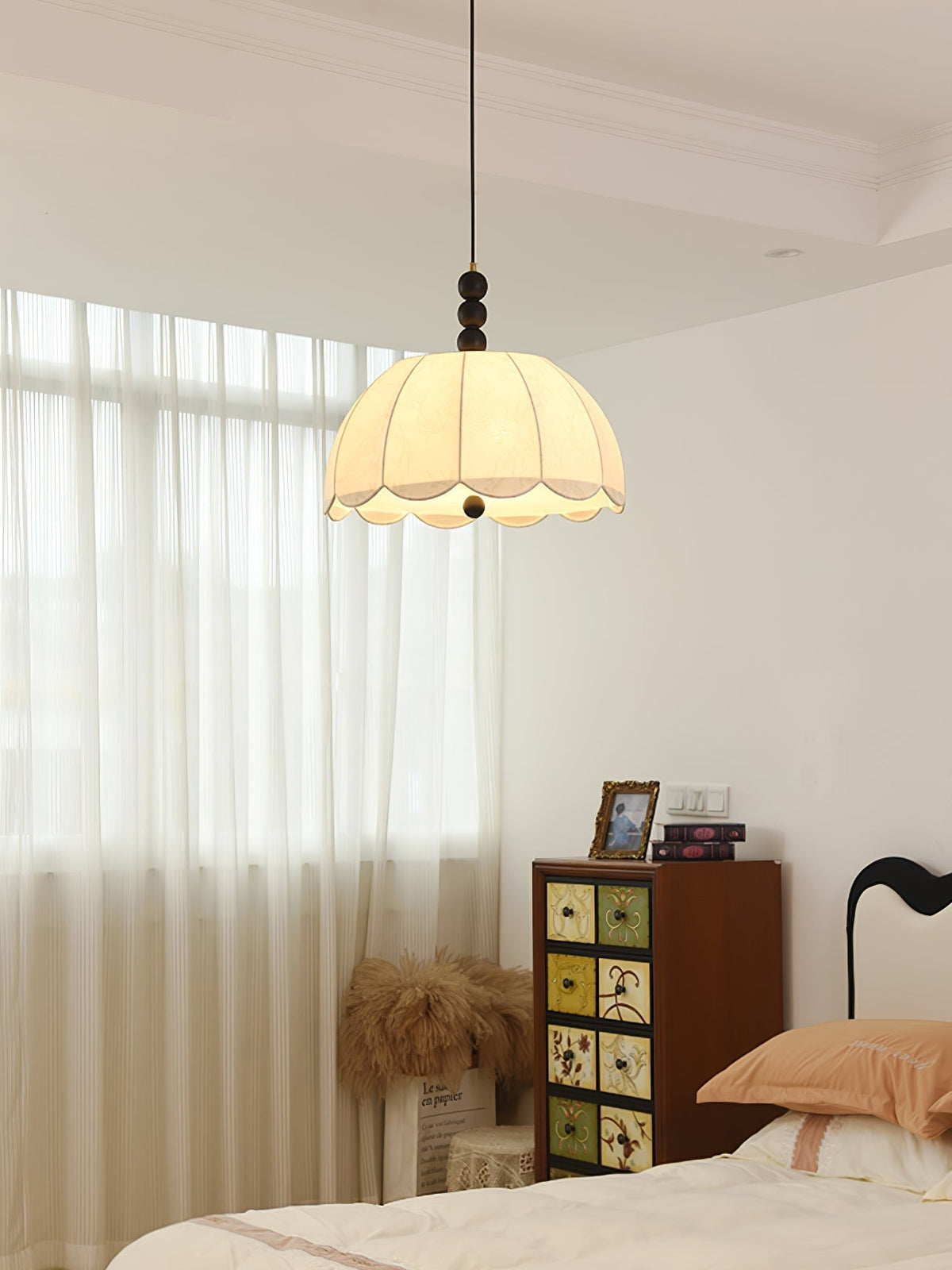 Nyd lámpara colgante de tejido beige