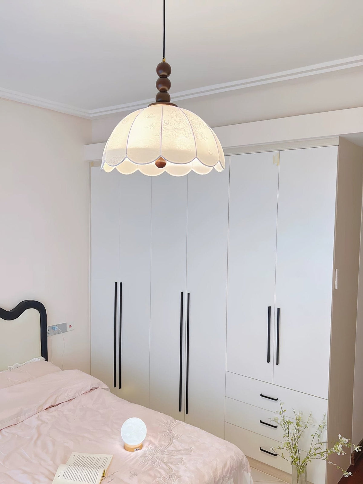 Nyd lámpara colgante de tejido beige