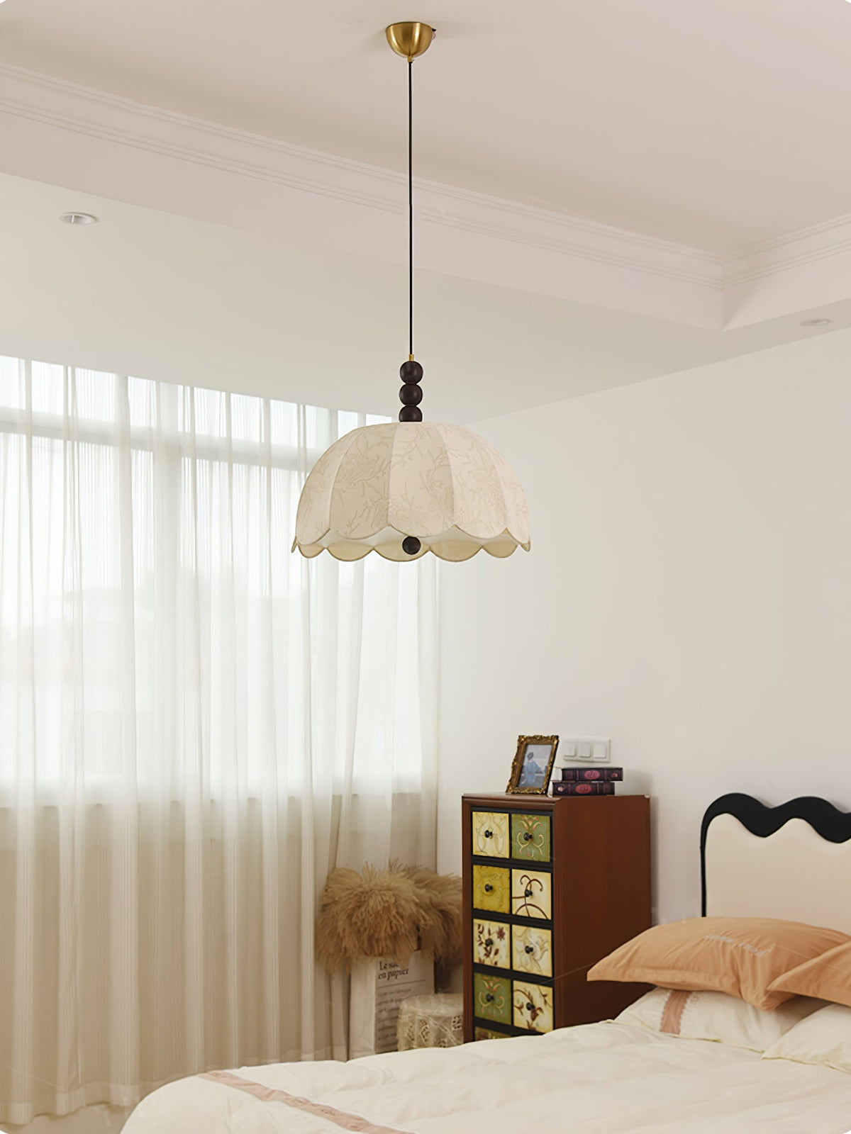 Nyd lámpara colgante de tejido beige