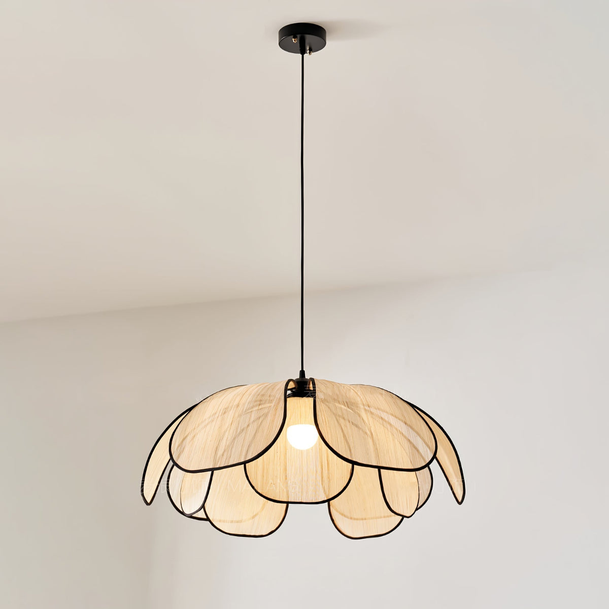 Elthaus lámpara colgante flor Leaf con fibra