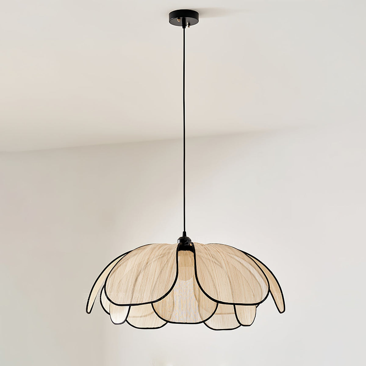 Elthaus lámpara colgante flor Leaf con fibra