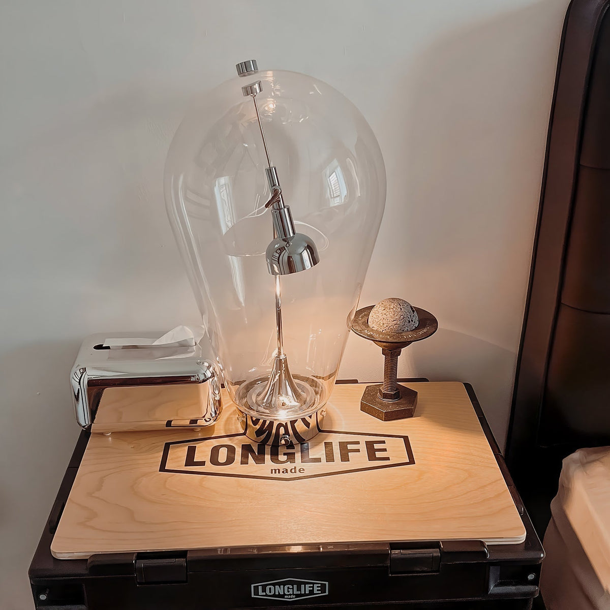 Veroce lámpara de mesa de vidrio industrial