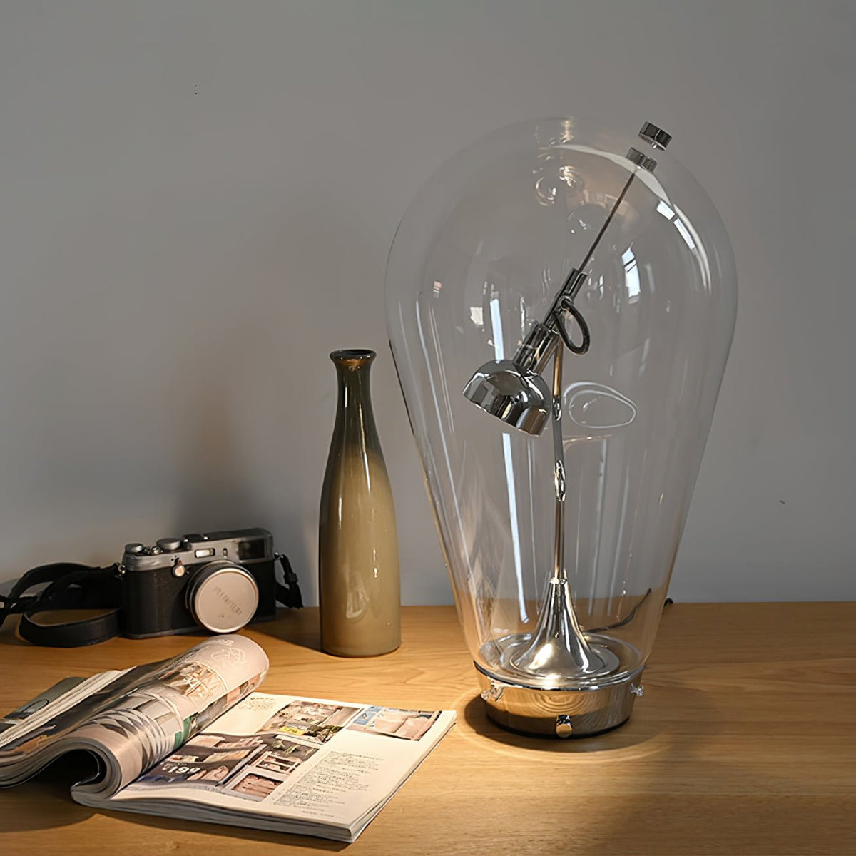 Veroce lámpara de mesa de vidrio industrial