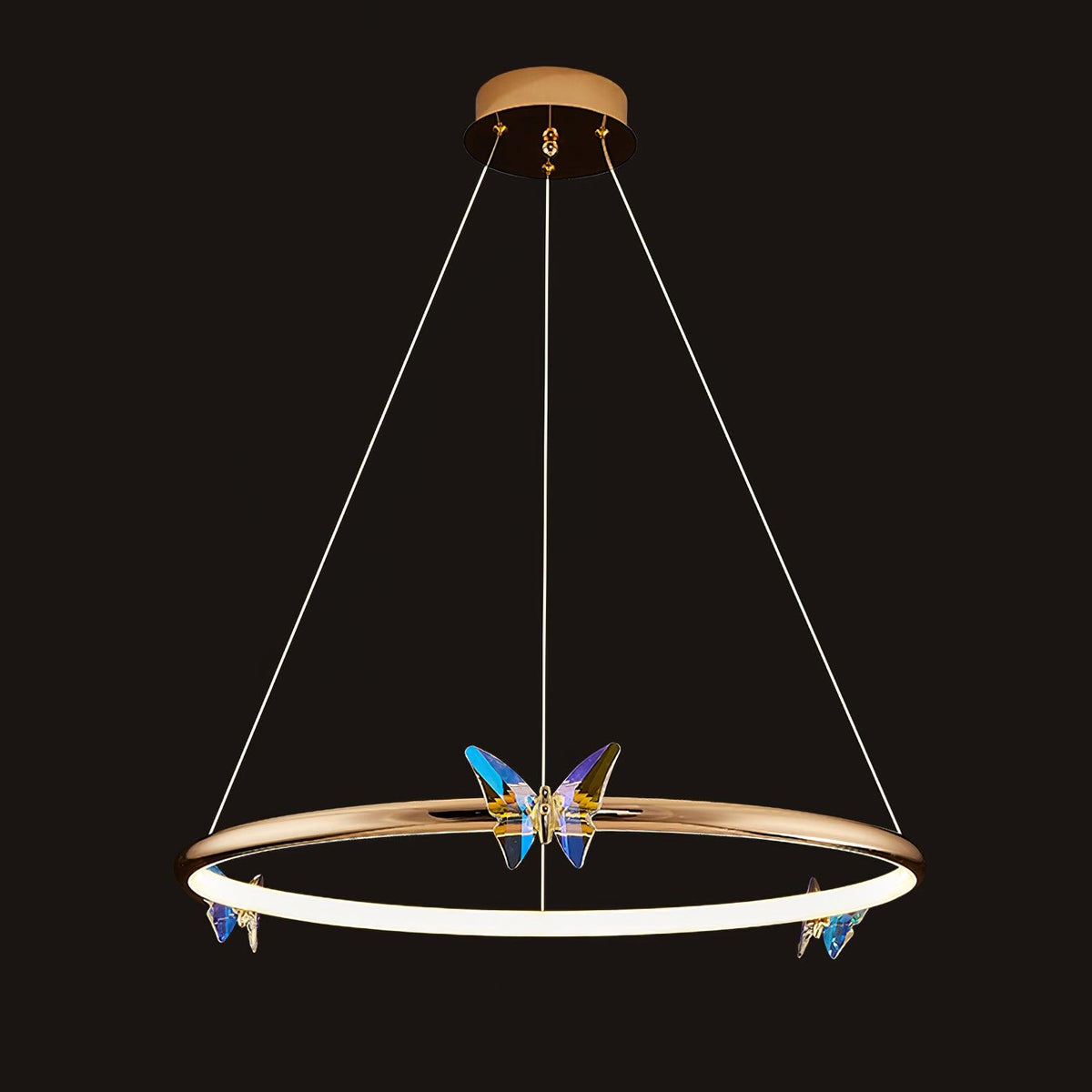 Alen lámpara de araña mariposa anillo elegante cristal