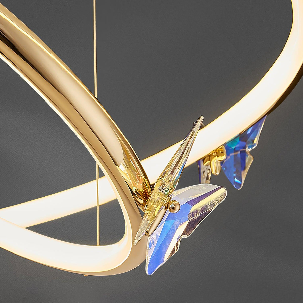 Alen lámpara de araña mariposa anillo elegante cristal