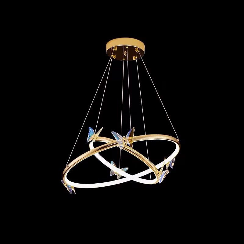 Alen lámpara de araña mariposa anillo elegante cristal