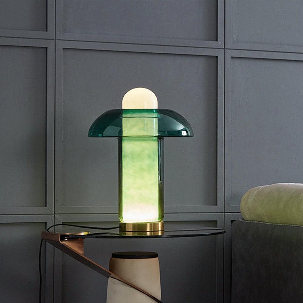 Navlen lámpara de mesa de vidrio verde