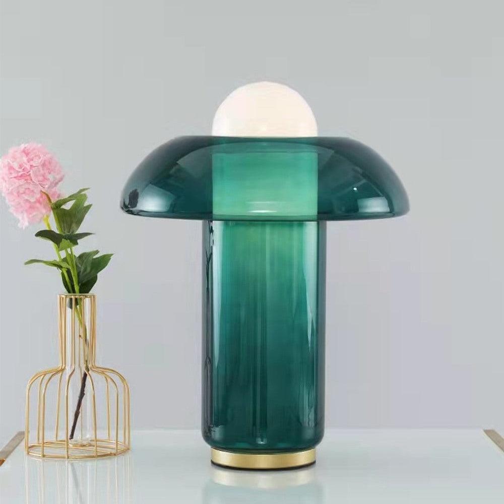 Navlen lámpara de mesa de vidrio verde