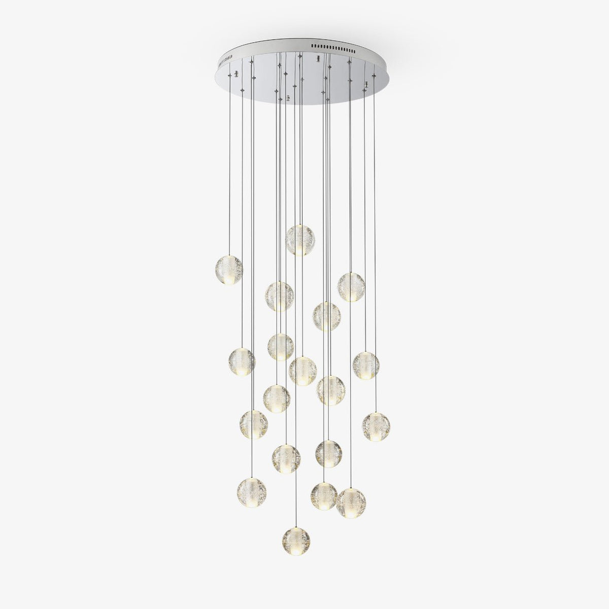 Lámpara colgante de cristal con esferas en cascada