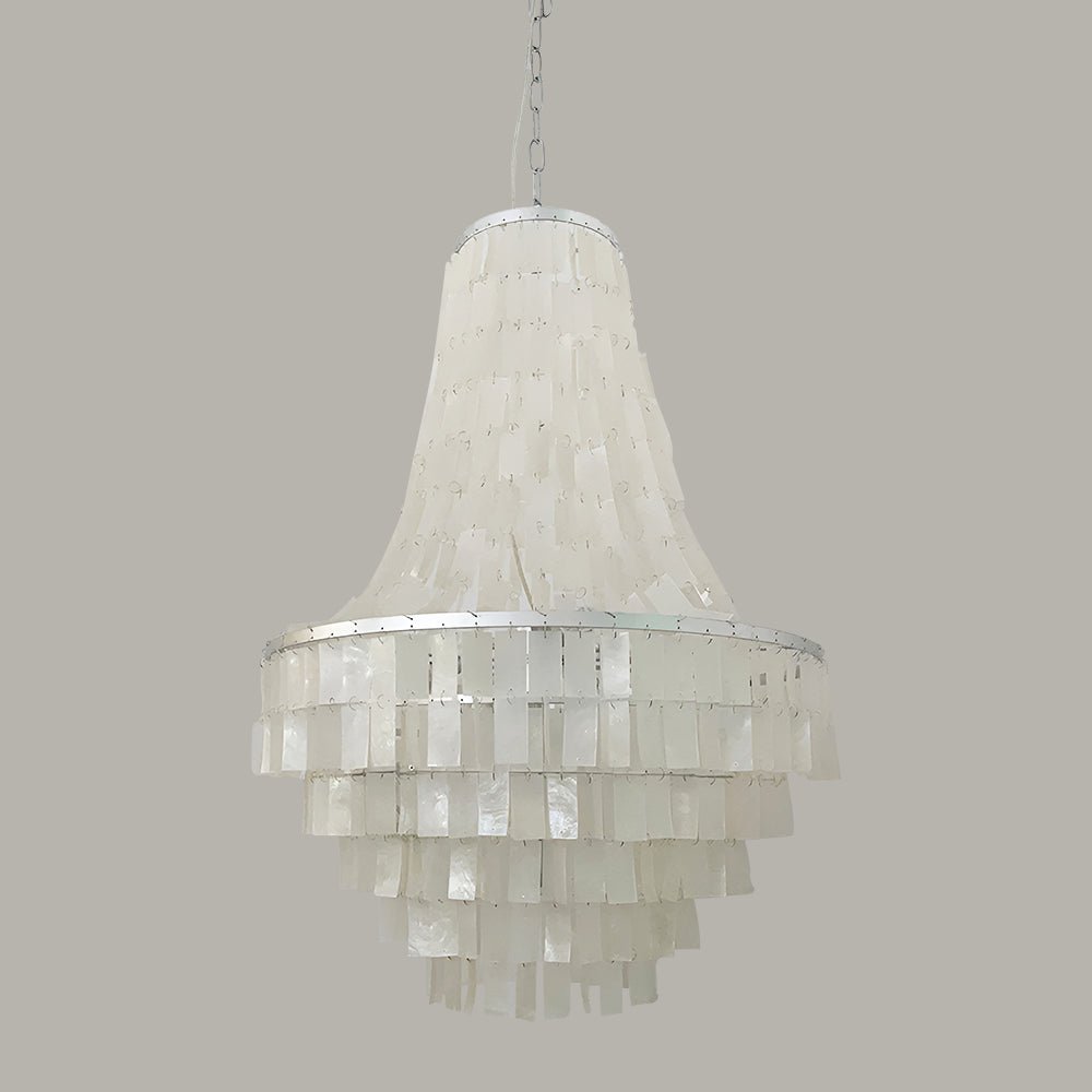 Naciira lámpara de araña Boho Shell Tiered