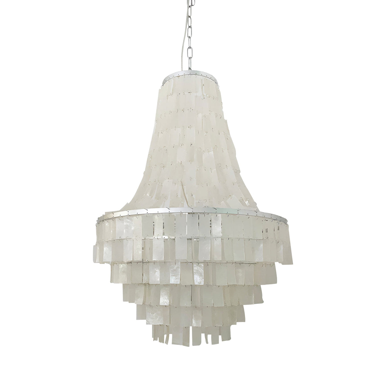 Naciira lámpara de araña Boho Shell Tiered