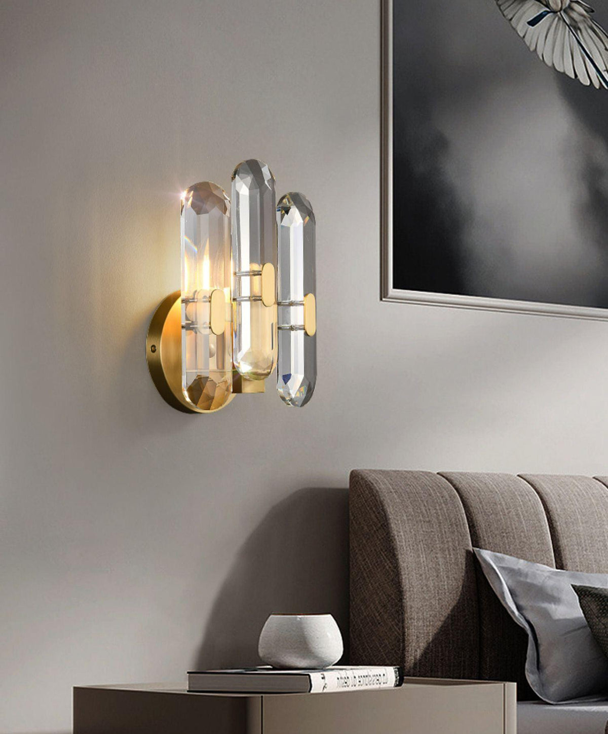 Gevon aplique de pared Postmodern de lujo cristal