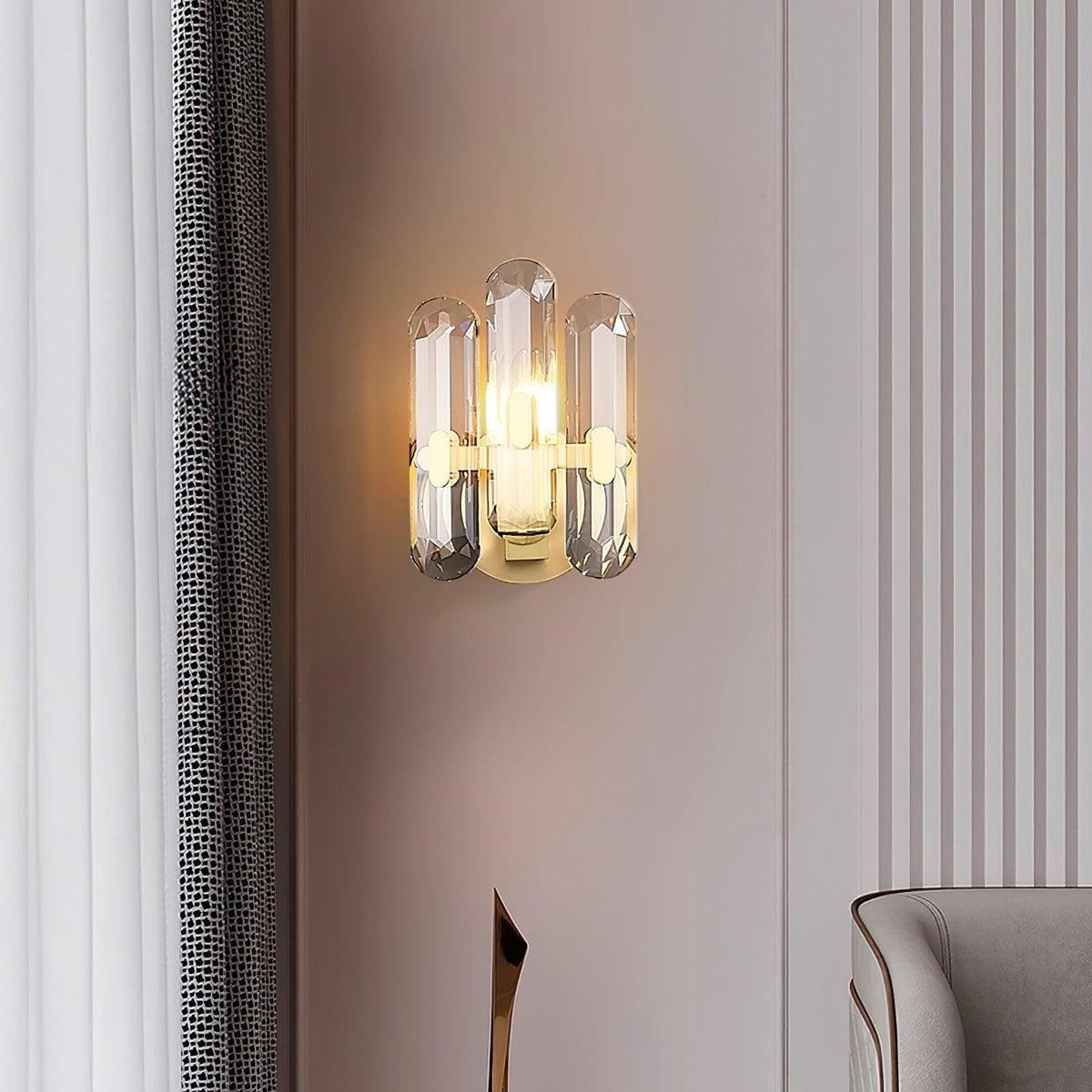 Gevon aplique de pared Postmodern de lujo cristal