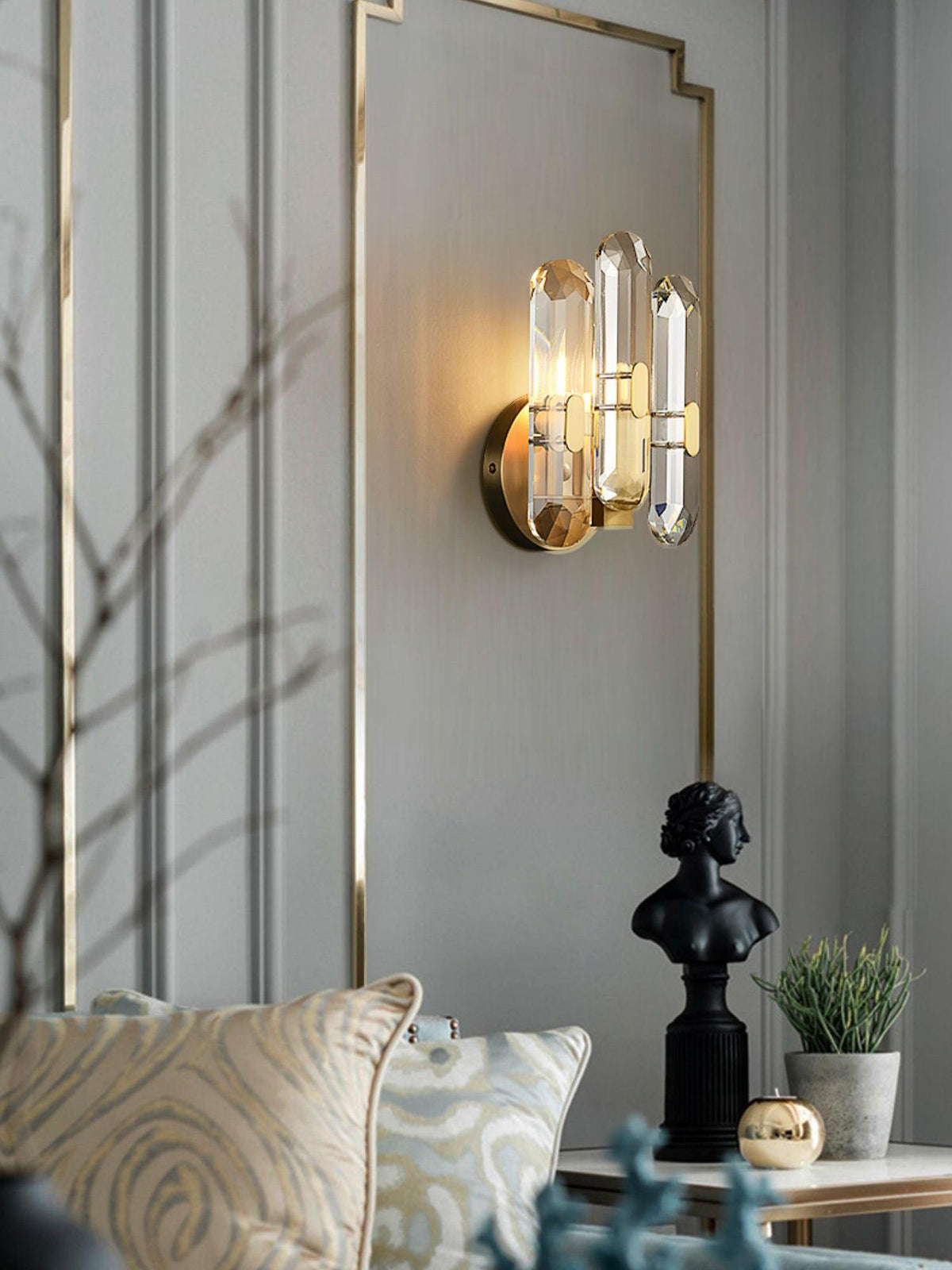 Gevon aplique de pared Postmodern de lujo cristal